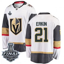 Men's Fanatics Branded Vegas Golden Knights Cody Eakin Gold White Away 2018 Stanley Cup Final Patch Jersey - Breakaway