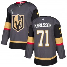 Men's Adidas Vegas Golden Knights William Karlsson Gold Gray Home 2023 Stanley Cup Final Jersey - Authentic
