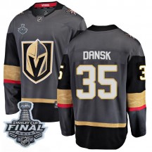 Men's Fanatics Branded Vegas Golden Knights Oscar Dansk Gold Black Home 2018 Stanley Cup Final Patch Jersey - Breakaway
