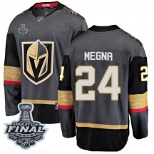 Men's Fanatics Branded Vegas Golden Knights Jaycob Megna Gold Black Home 2018 Stanley Cup Final Patch Jersey - Breakaway