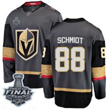 Men's Fanatics Branded Vegas Golden Knights Nate Schmidt Gold Black Home 2018 Stanley Cup Final Patch Jersey - Breakaway