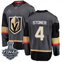 Men's Fanatics Branded Vegas Golden Knights Clayton Stoner Gold Black Home 2018 Stanley Cup Final Patch Jersey - Breakaway