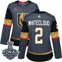 Women's Adidas Vegas Golden Knights Zach Whitecloud Gold Gray Home 2018 Stanley Cup Final Patch Jersey - Authentic