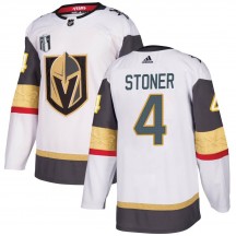 Men's Adidas Vegas Golden Knights Clayton Stoner Gold White Away 2023 Stanley Cup Final Jersey - Authentic