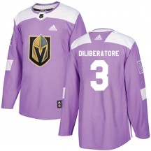 Men's Adidas Vegas Golden Knights Peter DiLiberatore Purple Fights Cancer Practice Jersey - Authentic