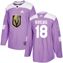 Men's Adidas Vegas Golden Knights Peyton Krebs Purple Fights Cancer Practice Jersey - Authentic