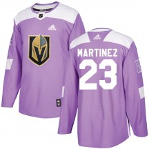 Men's Adidas Vegas Golden Knights Alec Martinez Purple ized Fights Cancer Practice Jersey - Authentic