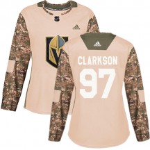 Women's Adidas Vegas Golden Knights David Clarkson Gold Camo Veterans Day Practice Jersey - Authentic