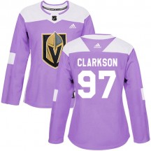 Women's Adidas Vegas Golden Knights David Clarkson Purple Fights Cancer Practice 2018 Stanley Cup Final Patch Jersey - Authentic