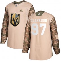 Men's Adidas Vegas Golden Knights David Clarkson Gold Camo Veterans Day Practice Jersey - Authentic