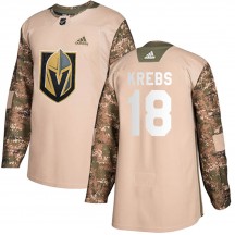 Men's Adidas Vegas Golden Knights Peyton Krebs Gold Camo Veterans Day Practice Jersey - Authentic