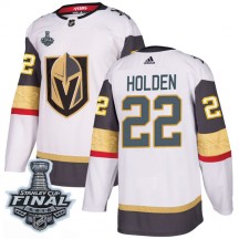 Men's Adidas Vegas Golden Knights Nick Holden Gold White Away 2018 Stanley Cup Final Patch Jersey - Authentic