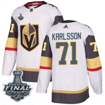 Men's Adidas Vegas Golden Knights William Karlsson Gold White Away 2018 Stanley Cup Final Patch Jersey - Authentic