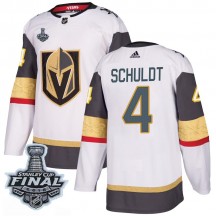 Men's Adidas Vegas Golden Knights Jimmy Schuldt Gold White Away 2018 Stanley Cup Final Patch Jersey - Authentic