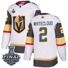 Men's Adidas Vegas Golden Knights Zach Whitecloud Gold White Away 2018 Stanley Cup Final Patch Jersey - Authentic