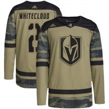 Youth Adidas Vegas Golden Knights Zach Whitecloud Gold Camo Military Appreciation Practice Jersey - Authentic
