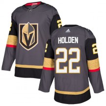 Youth Adidas Vegas Golden Knights Nick Holden Gold Gray Home Jersey - Authentic
