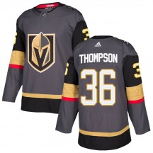 Youth Adidas Vegas Golden Knights Logan Thompson Gold Gray Home Jersey - Authentic