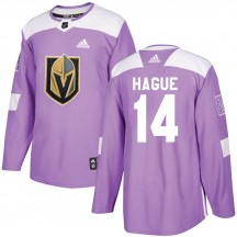 Youth Adidas Vegas Golden Knights Nicolas Hague Purple Fights Cancer Practice Jersey - Authentic
