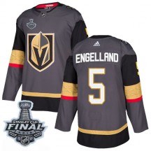 Men's Adidas Vegas Golden Knights Deryk Engelland Gold Gray Home 2018 Stanley Cup Final Patch Jersey - Authentic