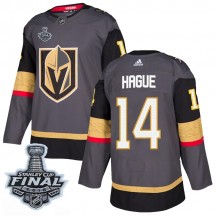 Men's Adidas Vegas Golden Knights Nicolas Hague Gold Gray Home 2018 Stanley Cup Final Patch Jersey - Authentic