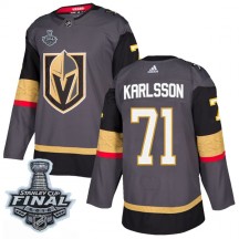 Men's Adidas Vegas Golden Knights William Karlsson Gold Gray Home 2018 Stanley Cup Final Patch Jersey - Authentic