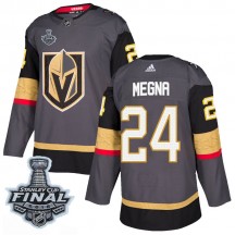 Men's Adidas Vegas Golden Knights Jaycob Megna Gold Gray Home 2018 Stanley Cup Final Patch Jersey - Authentic