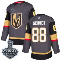 Men's Adidas Vegas Golden Knights Nate Schmidt Gold Gray Home 2018 Stanley Cup Final Patch Jersey - Authentic