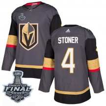 Men's Adidas Vegas Golden Knights Clayton Stoner Gold Gray Home 2018 Stanley Cup Final Patch Jersey - Authentic