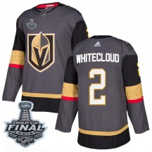 Men's Adidas Vegas Golden Knights Zach Whitecloud Gold Gray Home 2018 Stanley Cup Final Patch Jersey - Authentic