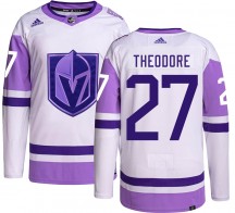 Men's Adidas Vegas Golden Knights Shea Theodore Gold Hockey Fights Cancer Jersey - Authentic