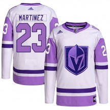 Men's Adidas Vegas Golden Knights Alec Martinez White/Purple Hockey Fights Cancer Primegreen Jersey - Authentic