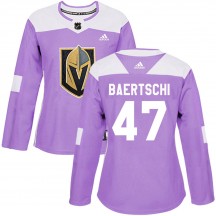 Women's Adidas Vegas Golden Knights Sven Baertschi Purple Fights Cancer Practice Jersey - Authentic
