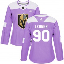 Women's Adidas Vegas Golden Knights Robin Lehner Purple ized Fights Cancer Practice Jersey - Authentic