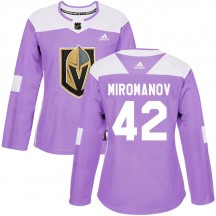 Women's Adidas Vegas Golden Knights Daniil Miromanov Purple Fights Cancer Practice Jersey - Authentic