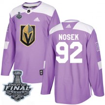 Men's Adidas Vegas Golden Knights Tomas Nosek Purple Fights Cancer Practice 2018 Stanley Cup Final Patch Jersey - Authentic