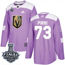 Men's Adidas Vegas Golden Knights Brandon Pirri Purple Fights Cancer Practice 2018 Stanley Cup Final Patch Jersey - Authentic