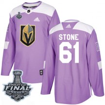 Men's Adidas Vegas Golden Knights Mark Stone Purple Fights Cancer Practice 2018 Stanley Cup Final Patch Jersey - Authentic