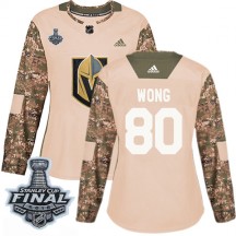 Women's Adidas Vegas Golden Knights Tyler Wong Gold Camo Veterans Day Practice 2018 Stanley Cup Final Patch Jersey - Authentic