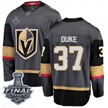 Youth Fanatics Branded Vegas Golden Knights Reid Duke Gold Black Home 2018 Stanley Cup Final Patch Jersey - Breakaway