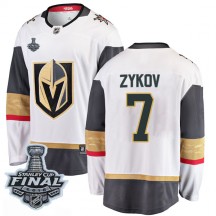 Youth Fanatics Branded Vegas Golden Knights Valentin Zykov Gold White Away 2018 Stanley Cup Final Patch Jersey - Breakaway