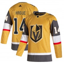 Youth Adidas Vegas Golden Knights Nicolas Hague Gold 2020/21 Alternate Jersey - Authentic