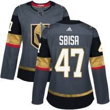 Women's Adidas Vegas Golden Knights Luca Sbisa Gold Gray Home Jersey - Authentic