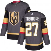 Youth Adidas Vegas Golden Knights Shea Theodore Gold Gray Home Jersey - Authentic
