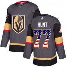 Youth Adidas Vegas Golden Knights Brad Hunt Gold Gray USA Flag Fashion Jersey - Authentic