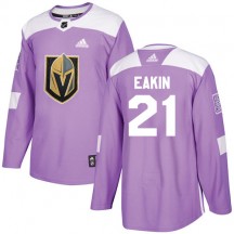 Men's Adidas Vegas Golden Knights Cody Eakin Purple Fights Cancer Practice Jersey - Authentic