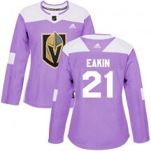 Women's Adidas Vegas Golden Knights Cody Eakin Purple Fights Cancer Practice Jersey - Authentic