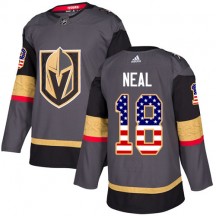 Men's Adidas Vegas Golden Knights James Neal Gold Gray USA Flag Fashion Jersey - Authentic