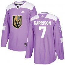 Men's Adidas Vegas Golden Knights Jason Garrison Purple Fights Cancer Practice Jersey - Authentic