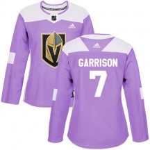 Women's Adidas Vegas Golden Knights Jason Garrison Purple Fights Cancer Practice Jersey - Authentic